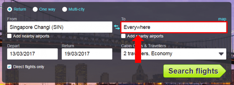skyscanner - search everywhere